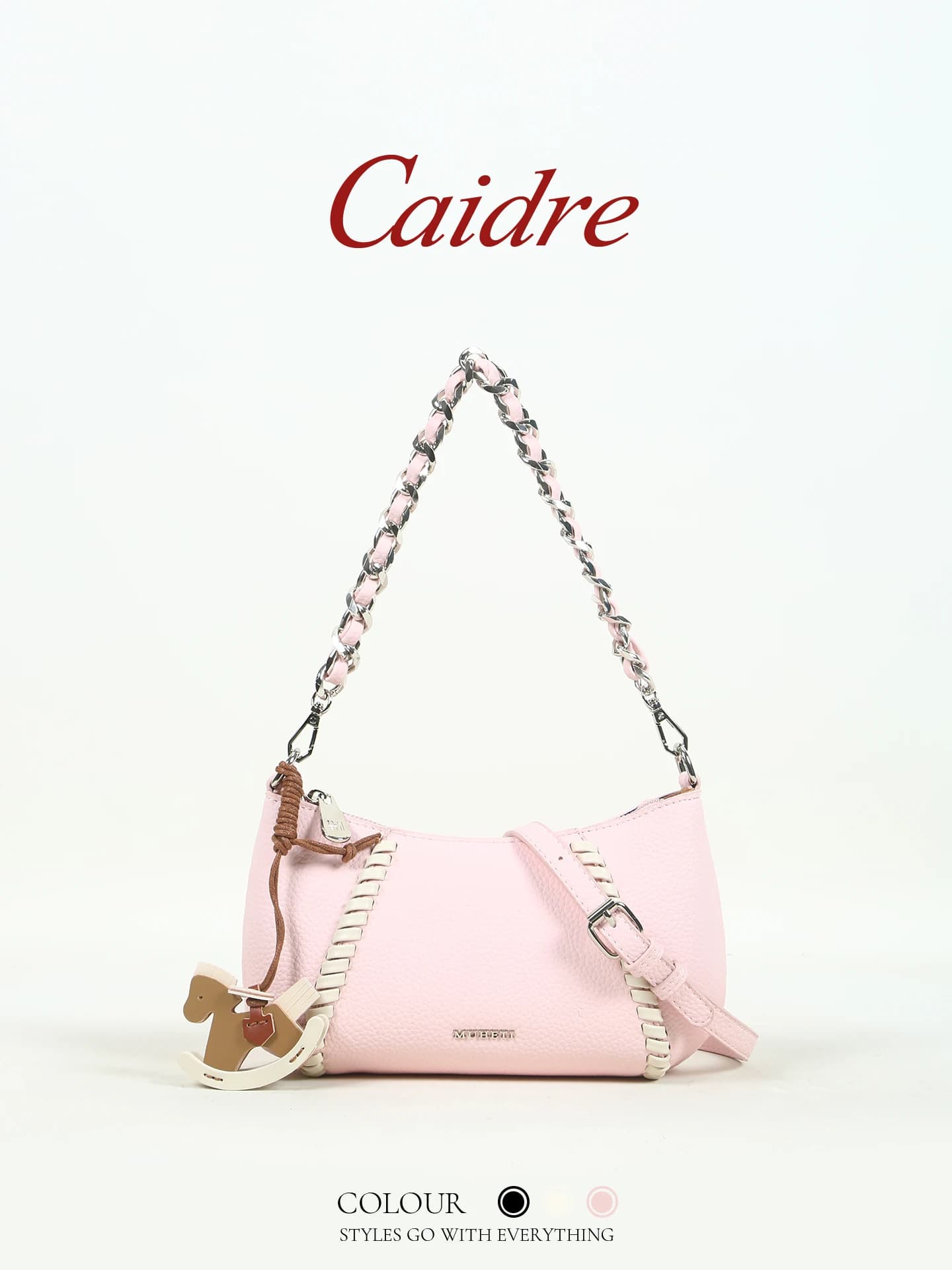 Borsa a tracolla da donna Caidre con design a maglia intrecciata, nuova collezione 2026, con catena, monospalla, sottospalla, piccola borsa alla moda