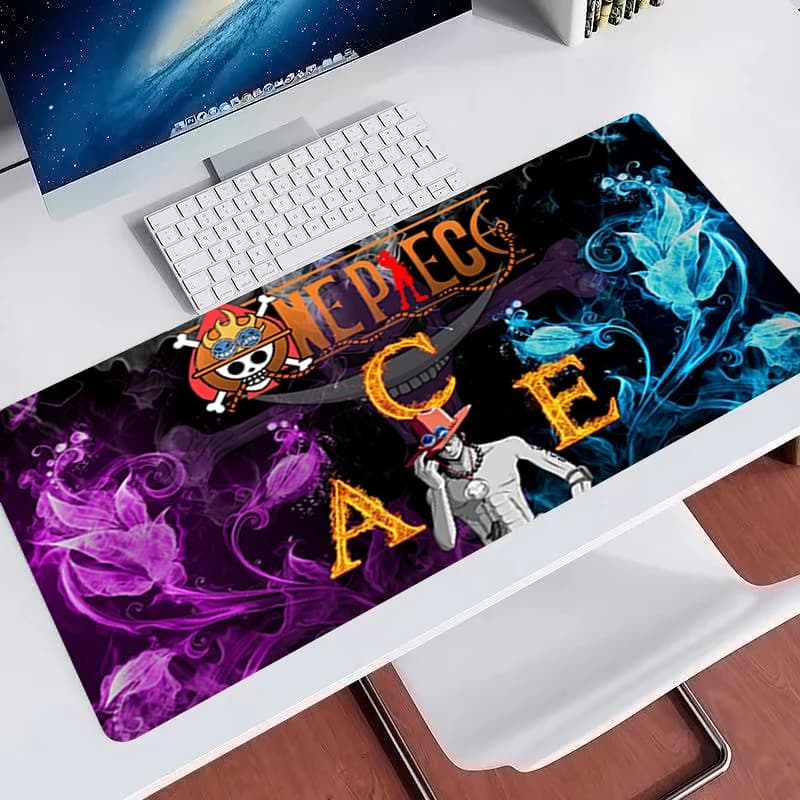 Popular Mouse Pad Gamer Keyboard Desk one piece Ace Anime Mouse Mat Laptop Gaming Accessories Large E-sports Players Mousepads