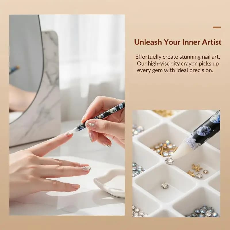 1Pcs Nail Art Wax Pencil Rhinestone Pick Up Tool Portable Dotting Pen for Professional Manicure Studio