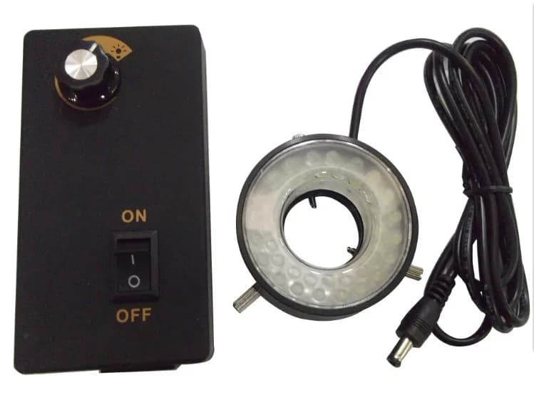 Supporto per Lampada in Plastica, Diametro Interno 27/48, Anello Luminoso LED Regolabile a Cilindro Singolo per Microscopio, Sorgente Luminosa per Videocamera CCD Industriale