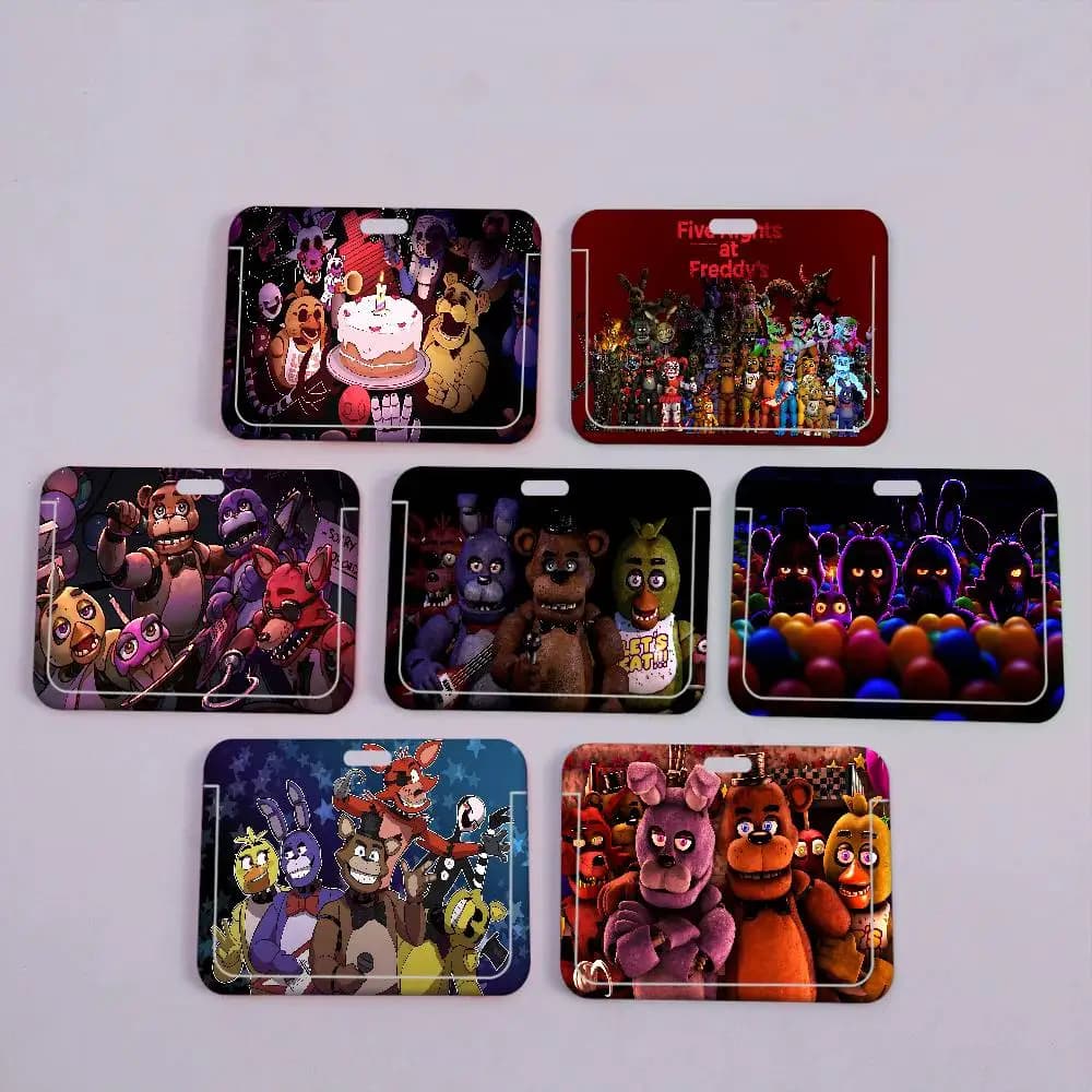 Porta badge F-FNAF Five Nights at Freddy's in PVC, custodia per tessere identificative, ideale per lavoro, infermieri, chiavi e portafoglio