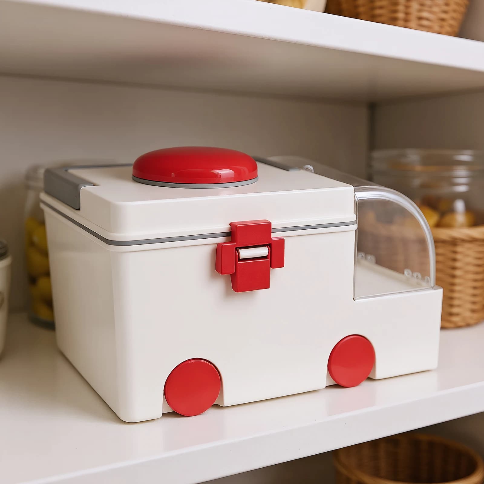 Scatola Portatile a Forma di Auto, Grande Capacità, Organizzatore per Medicinali Domestici, Kit di Pronto Soccorso in Plastica per Preparazione alle Emergenze