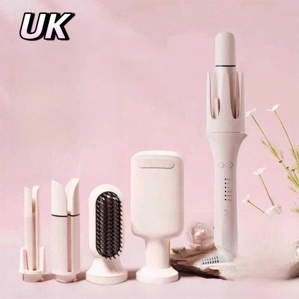 1set（5pcs） 40mm Large Barrel Automatic Hair Curler Automatic Rotating Humanized Handheld Negative Ion Curling Iron