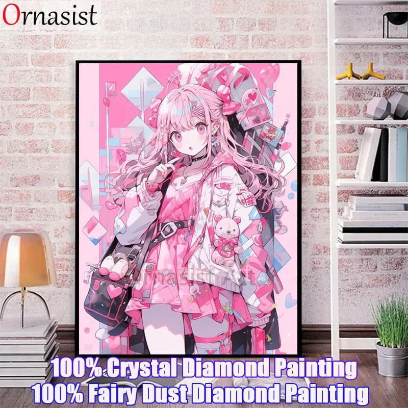 100% Fata Polvere Pittura Diamante 2025 Nuovo Ragazza Del Fumetto Pieno di Cristallo Mosaico Ricamo 5d Fai Da Te Punto Croce Kit Complementi Arredo Casa Regalo