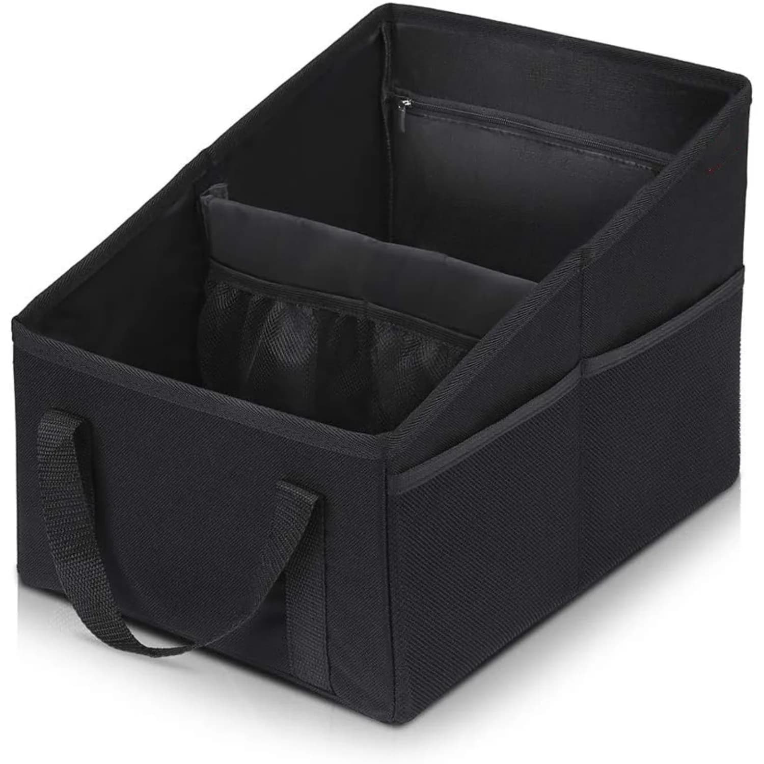 Organizer per seggiolino auto classico Porta carte magnetico per seggiolino passeggero leggero dal design pieghevole anteriore/posteriore in poliestere