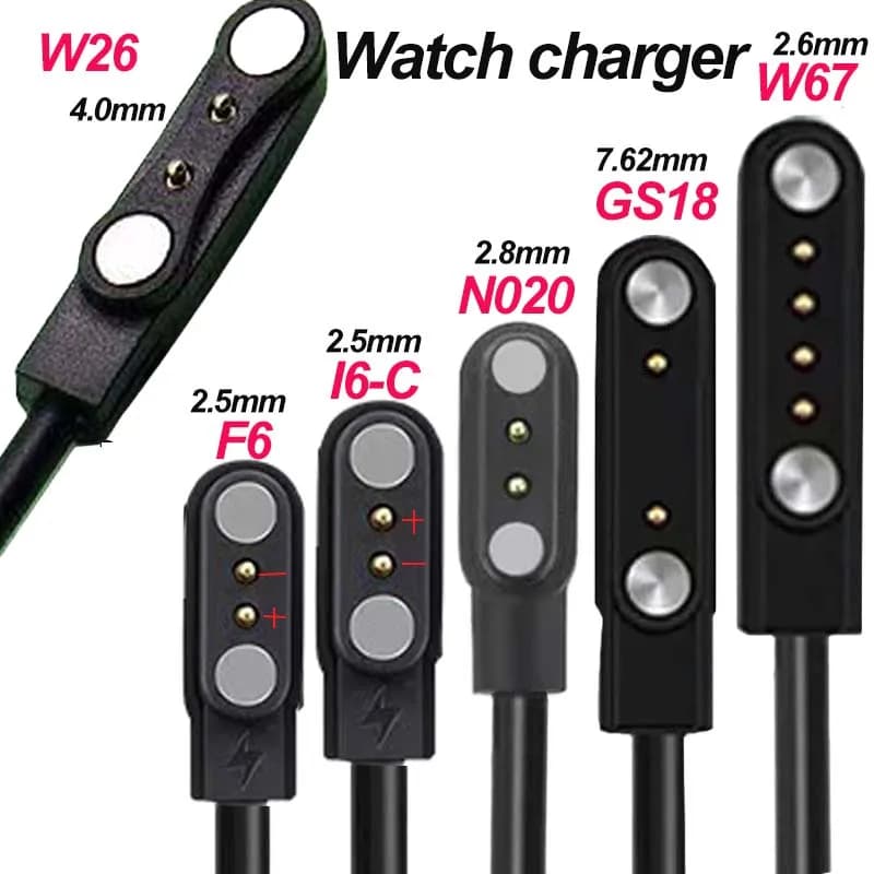 2 pin smartwatch dock charger adapter 4 pin USB charging cable for smartwatch charging cable accessories