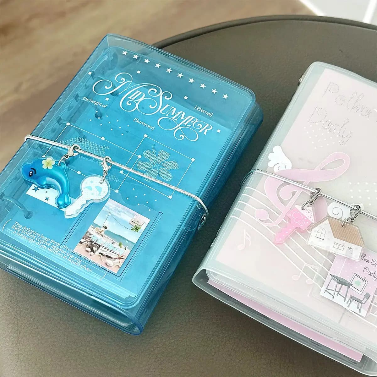 Quaderno Coreano Tri-Fold A7 con Copertina Ultra-Trasparente, Pagine per Conservazione Cartoline, Agenda Portatile, Planner, Scrapbooking