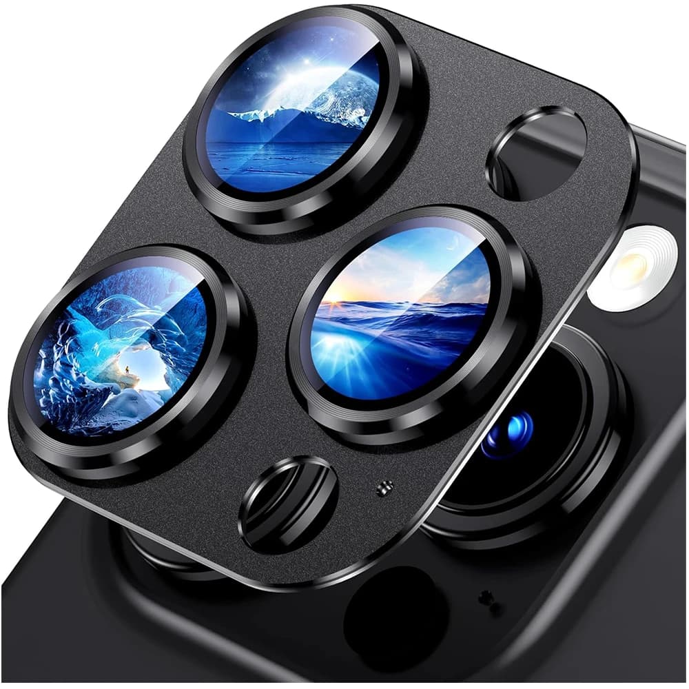 Proteggi schermo per obiettivo fotocamera in vetro metallo nero titanio per iPhone 17 Pro Max 17Air Cover protettiva 15 16ProMax 14Pro Accessorio