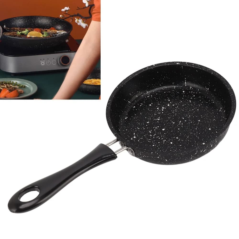 Padella Antiaderente in Pietra di Grano con Manico Ergonomico 12CM, per Uova, Lavabile in Lavastoviglie, Lunga Durata, per Ristoranti