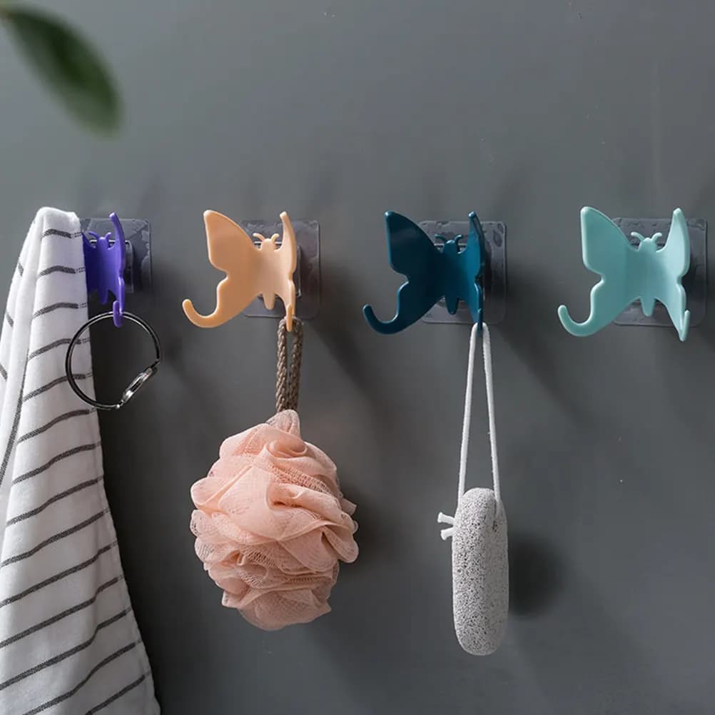 8Pcs PP Shower Hook Suction Cup Wall Hanger for Towels Bags Keys Kitchen Bathroom Decorative Shaped Hook Heavy Duty Lightweight