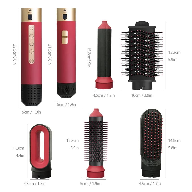 Five-in-one cross-border automatic hair dryer Multi-functional hairplate Iron curls Three-sided head change