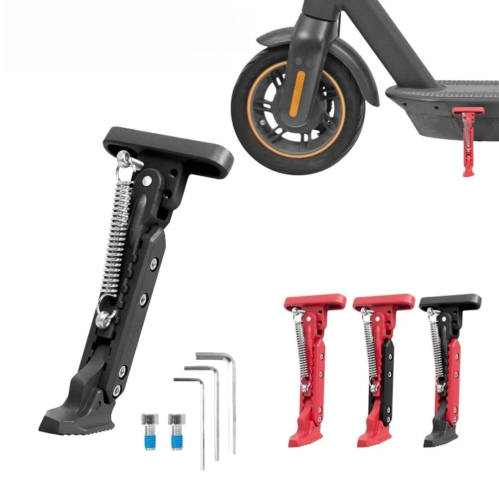 Aggiorna il cavalletto da parcheggio per scooter elettrico V2.0 in alluminio per Xiaomi/Max G30/Zero/Kaabo/Vsett 9 piedi supporto parte laterale espandibile