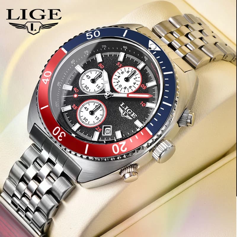 LIGE New Men's Luxury Watches, High Quality, Fashion, Quartz Wristwatches, Waterproof 30M, Casual, Reloj Hombre