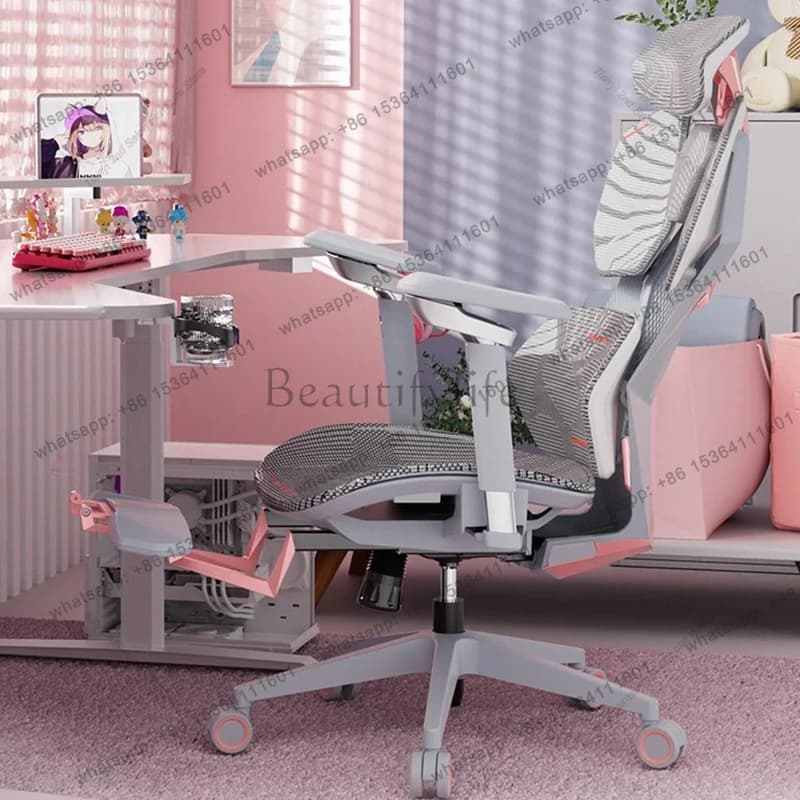 Factory Direct Sales Nordic Luxury Office Chairs Ergonomic Comfortable Bedroom Pink Gaming Chair Study Designer Office Furniture