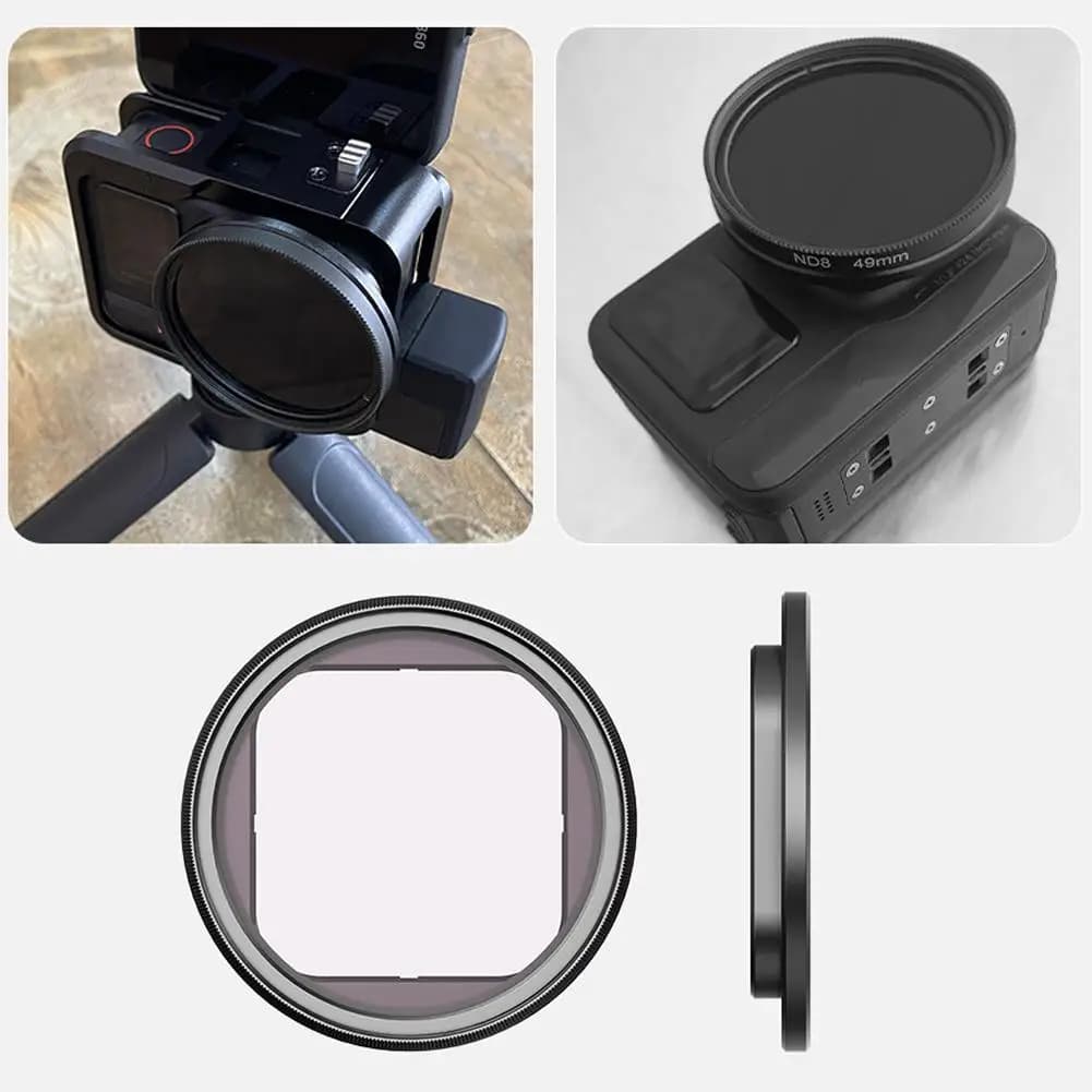 Lens Filter Support, Metal Protective Frame for Insta360 Ace Pro, Professional Action Camera Accessories Compatible with 49mm Fi V1Y3