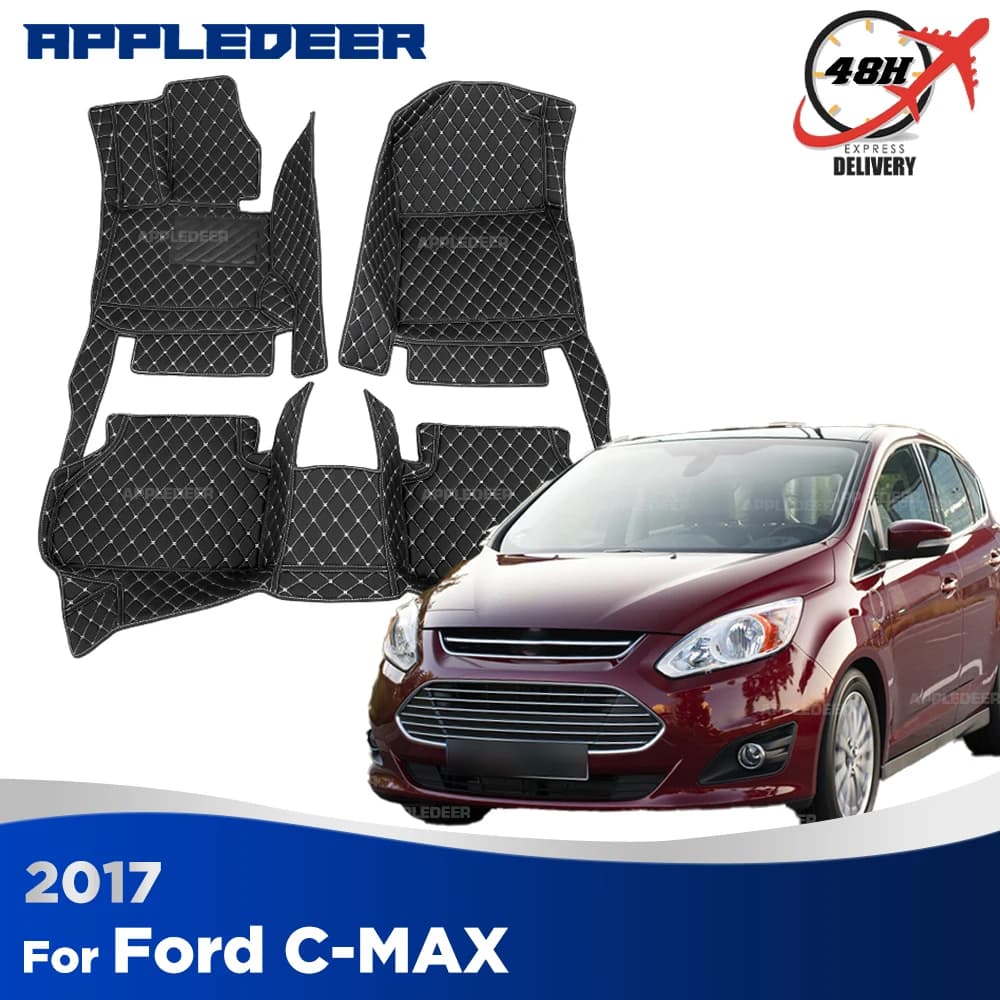 Tappetini per auto per Ford C-MAX 2017, tappetini personalizzati, rivestimento in moquette, accessori interni