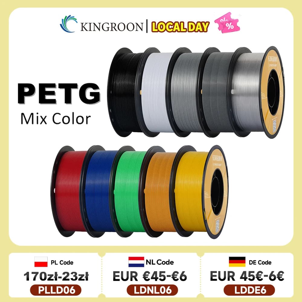 KINGROON PETG 3D Printer Filament 1.75mm 5KG 10KG Mix Color 3D Printing Material 1kg/roll petg Plastic For FDM 3dprinter