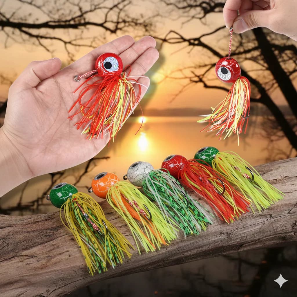 1 pz 20g-120g Kabura Tai Rubber Jigging Lure, Testa di Jig in Metallo Affondante con Gonna Morbida, Esca Luminosa per Acqua Salata per Gruppo Snapper