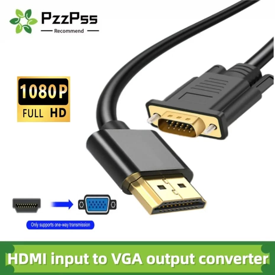 Adattatore da HDMI a VGA con Audio 1.8M Full HD 1080P Convertitore Video per PC Laptop TV Monitor Proiettore