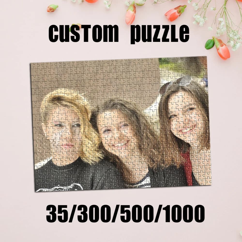 Puzzle Personalizzato con Foto 35/300/500/1000 Pezzi, Ritratto Personalizzato Fai-da-Te, Puzzle Artigianale, Arte Murale Fotografica