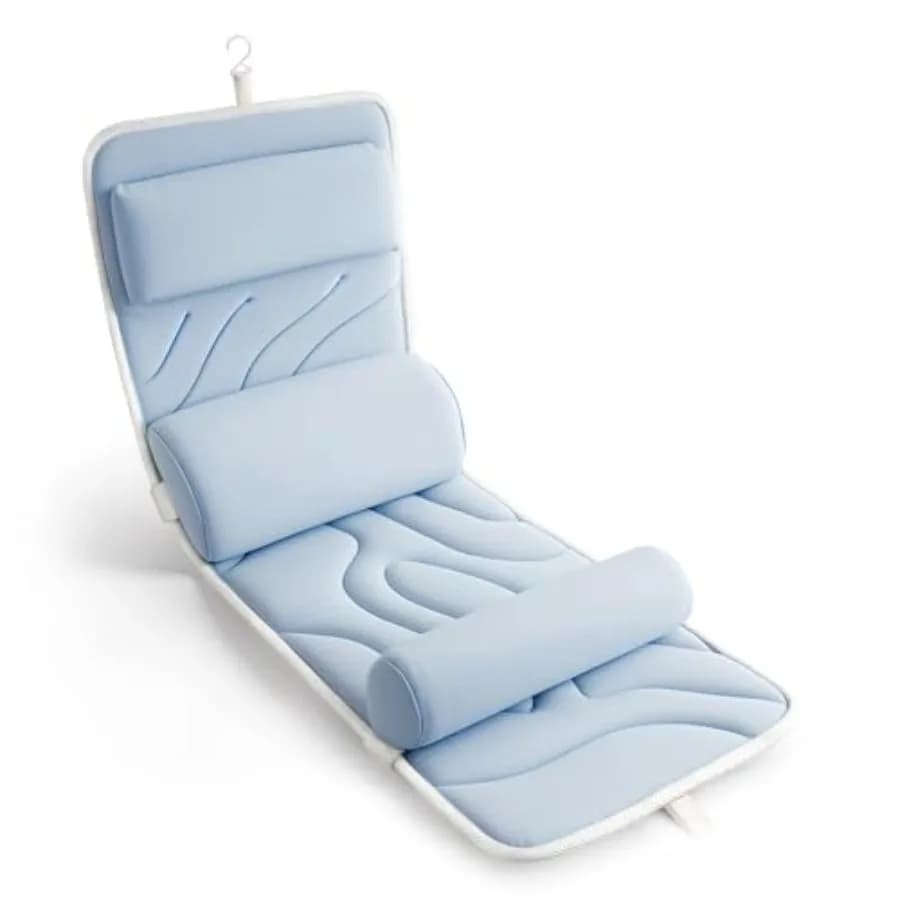 Cuscino da Bagno Ultra Morbido per Vasca, Lussuoso Cuscino Spesso per Supporto Testa, Collo e Schiena con Cuscino Lombare Multifunzione