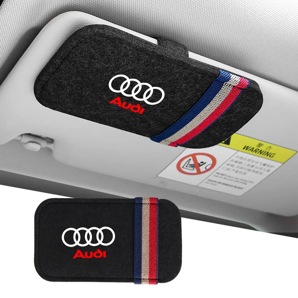Car Sunglasses Organizer Bag Eyeglasses Storage Clip For Audi A3 A4 A6 B8 C6 Q3 Sportback Q5 A5 B6 B9 S5 Sline B7 8P C5 C7 Q8 A7
