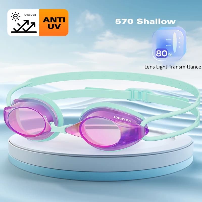 Occhialini da Nuoto Unisex da Gara - Antiappannamento, Protezione UV, Design Idrodinamico, Fibbia a Sgancio Rapido, 3 Misure di Clip Nasale (S/M/L)