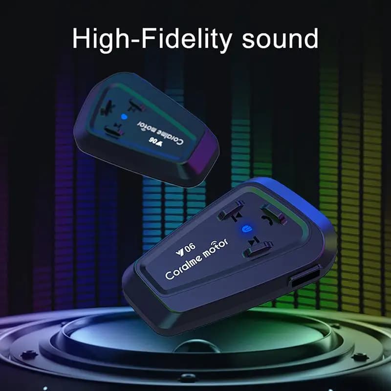 Creative Motorcycle Hat Wireless IPX6 Noise Cancellation Intercom Speaker with RGB light for dual-use supplies for ATV Dirt Bike