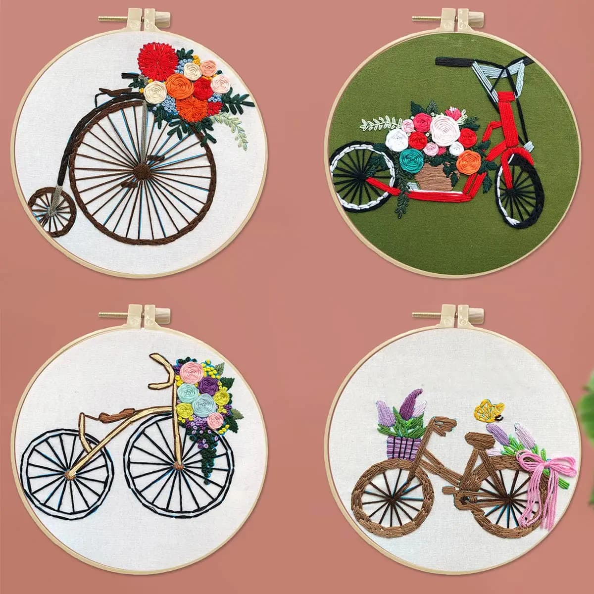Kit da ricamo incompiuto Modello bici sportiva Lavoro manuale fai-da-te Cucito Set punto croce Artigianato Filo Strumenti Confezione di materiali