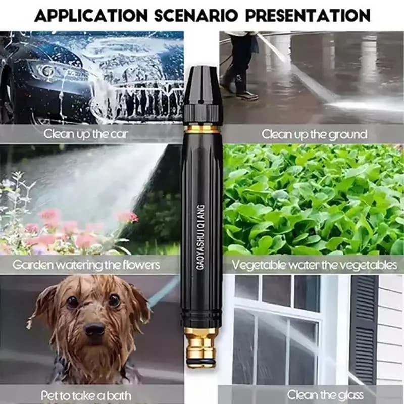4 in Car Wash High Pressure Nozzle Adjustable Hose Water Spray for Garden Vehicle Household Cleaning