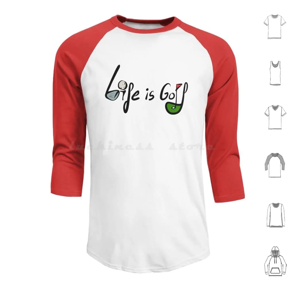 Illustrazione del golf | Life Is Golf Felpe con cappuccio Manica lunga Golf Iron Life Is Golf Pallina da golf Caddy Mini Golf Pga Campo da golf