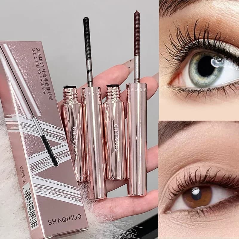 Black and brown volumizing mascara: waterproof and sweat resistant formula and long-lasting for thick eyelashes,
