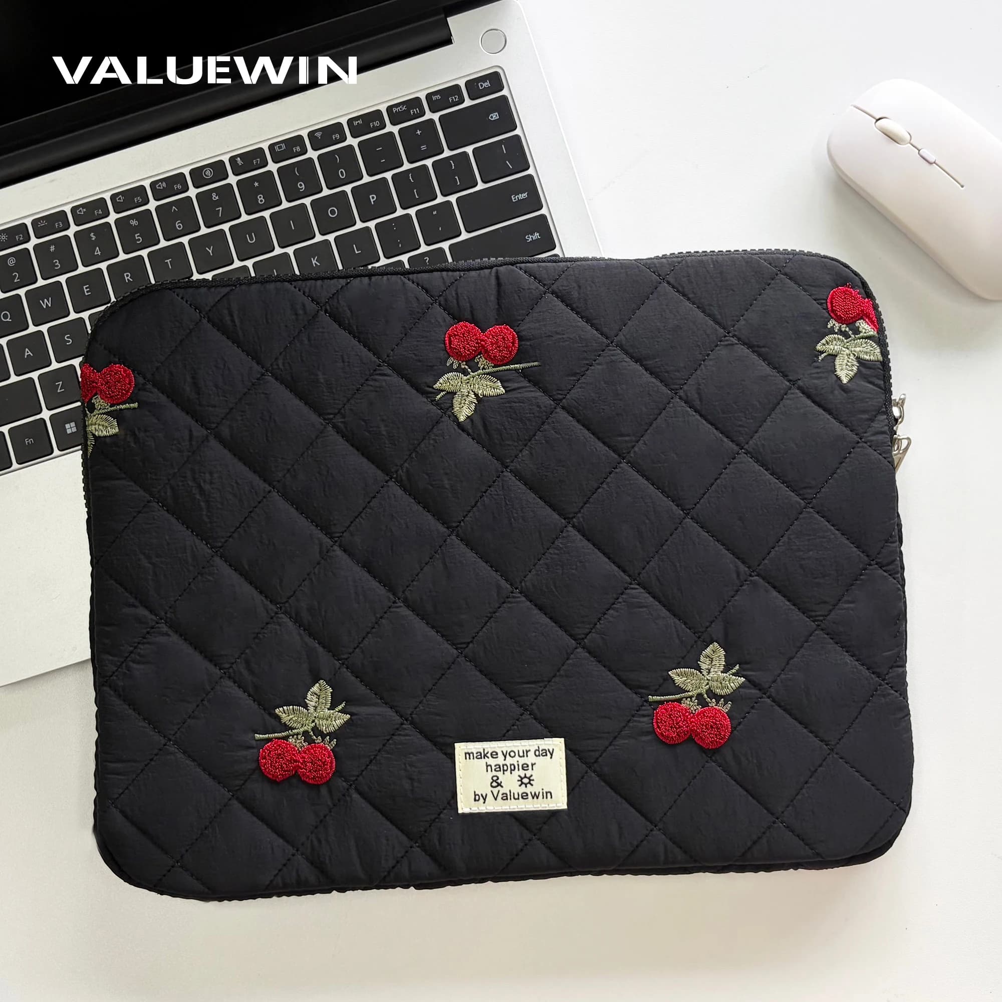 Cute Laptop Sleeve 13 14 15 16inch for MacBook Air Pro Computer Pouch for Lenovo Huawei HP Soft Quilted Laptop Bag for women