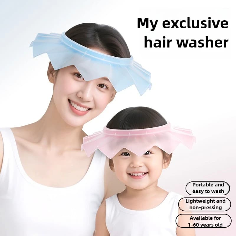 Silicone hair wash head for children, waterproof shower, parent-child shower head, headset blocks water for hair washing, shower supplies