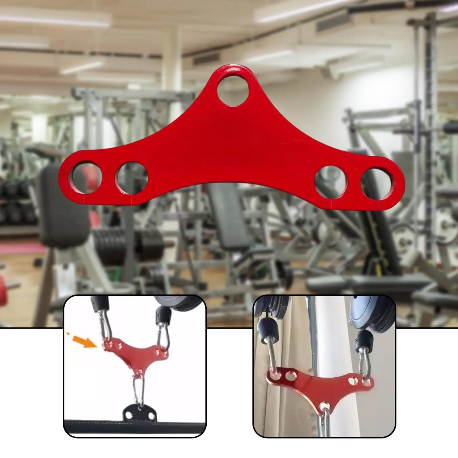 LAT T Bar Row Adaptor Steel Pull Up Bar Joint Cable Machine Attachment for Home Gym Pulley System