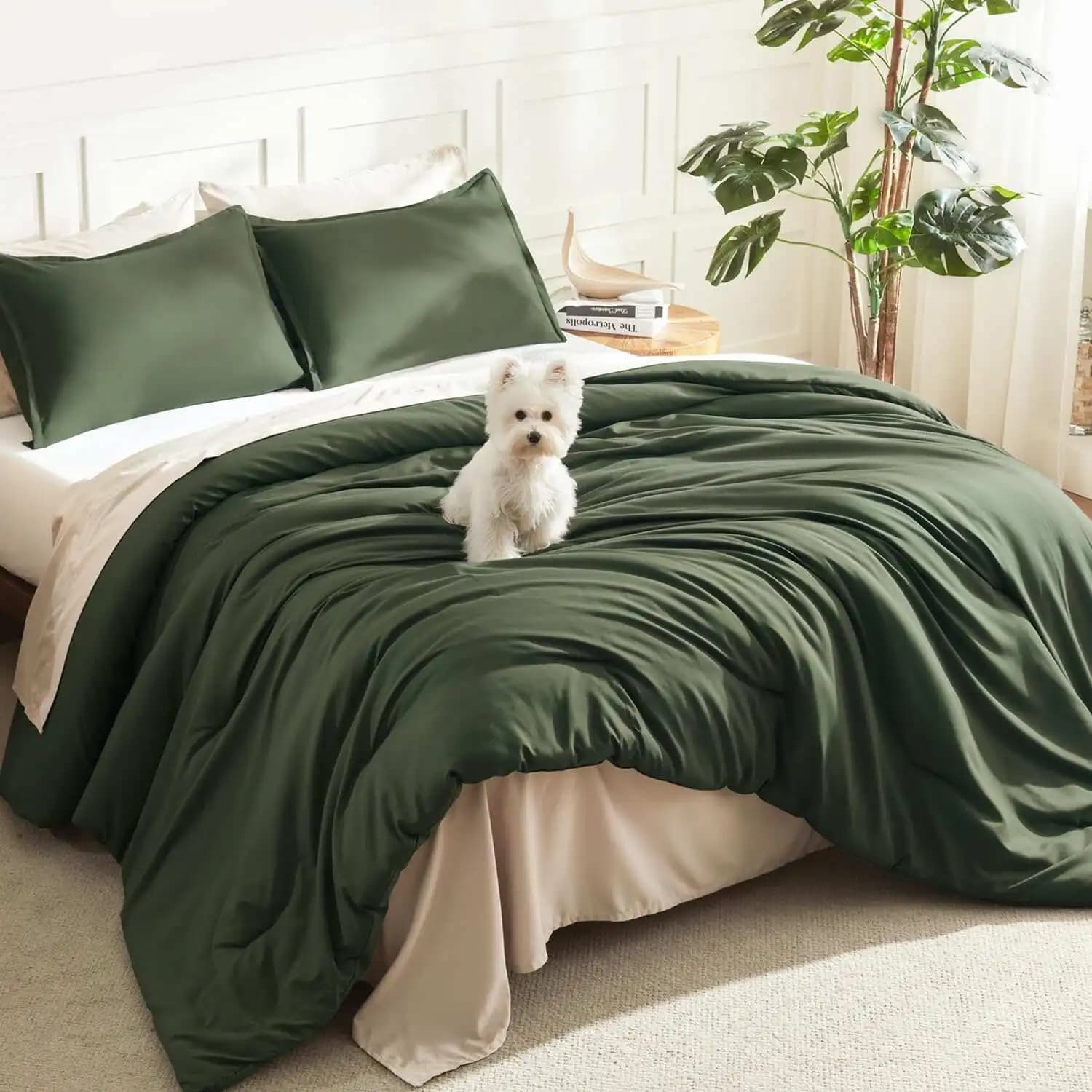 Litanika 3Pcs Lightweight Comforter Set All Season Soft Fluffy Bedding Sets Oversized King Queen Twin Size Bed Quilt Cover with 2 Pillowcases Aesthetic Bedroom Decor Blank