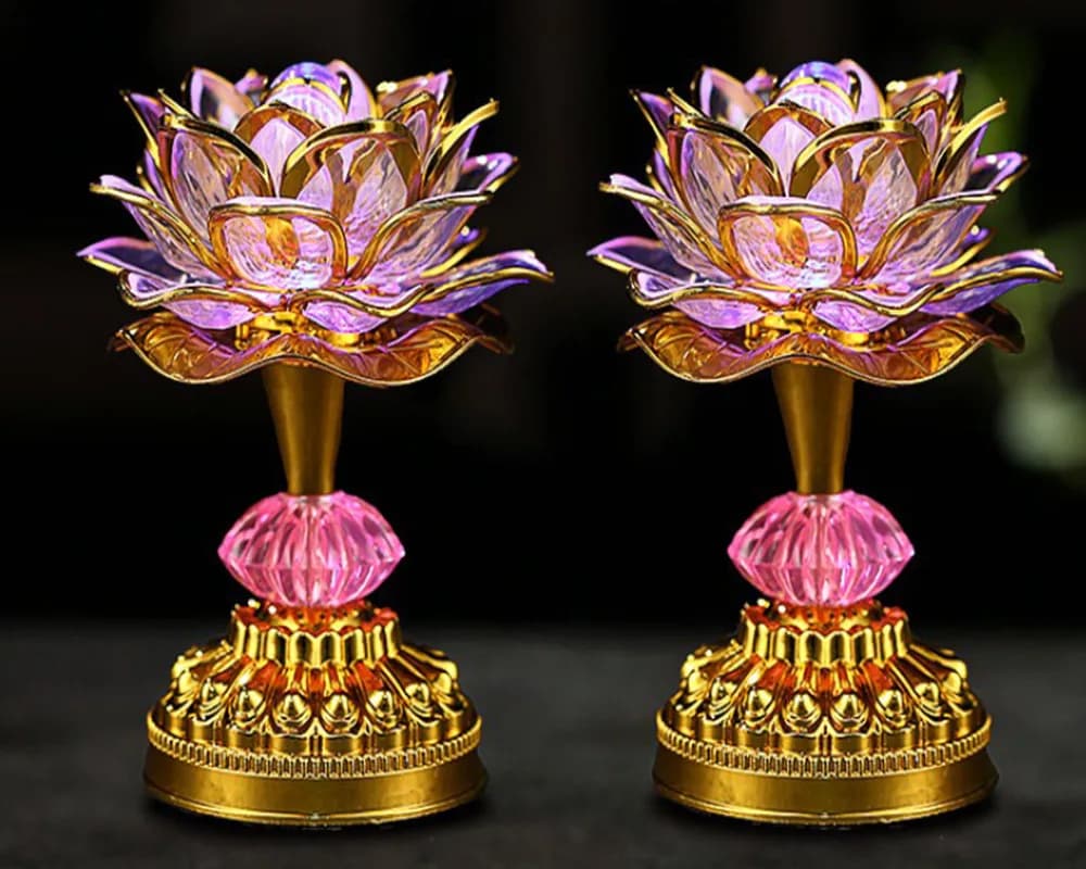 Lanterna a LED colorata a forma di loto, lampada buddista, luce decorativa per la casa alimentata tramite USB o a batteria, per oggetti decorativi di Buddha