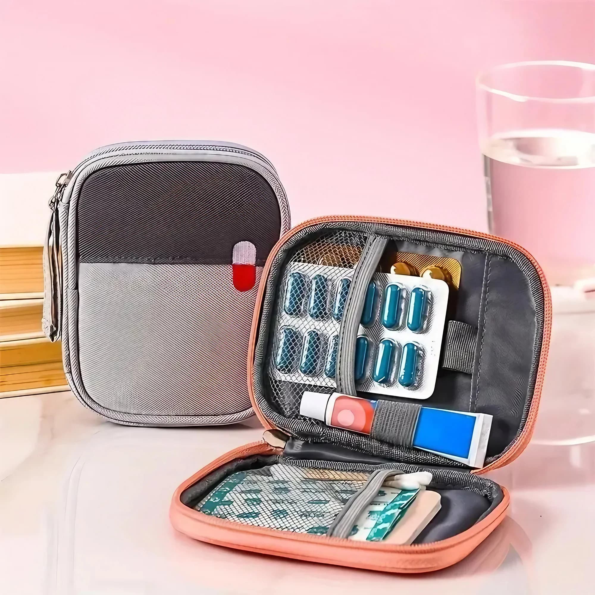 Portable First Aid Kit Compact Medical Storage Box for Travel Home Outdoor Use Health Care Tool