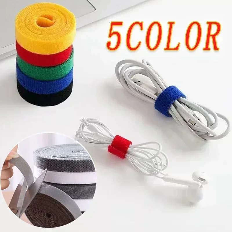1/10M Cable Organizer Cable Management Wire Winder Tape Earphone Mouse Cord Management Ties Protector For iPhone Xiaomi Samsung
