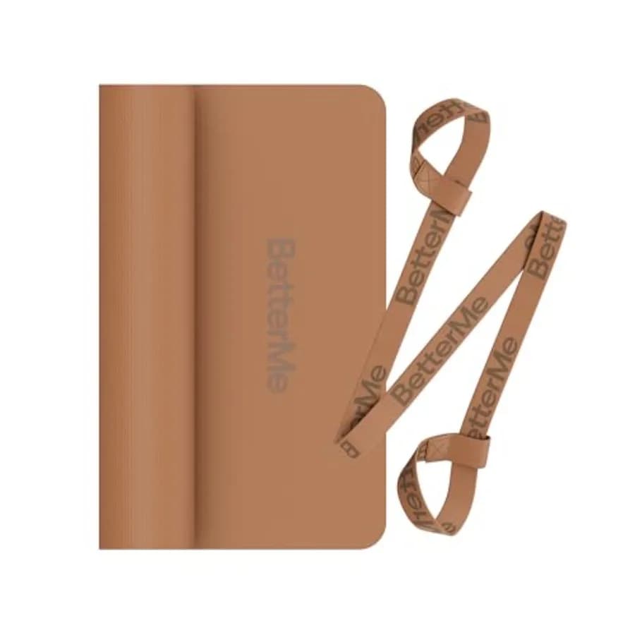 Tappetino da yoga BetterMe - Tappetino antiscivolo per esercizi per donne - Tappetino imbottito per pilates per allenamenti a casa, stretching e hot yoga - Portatile