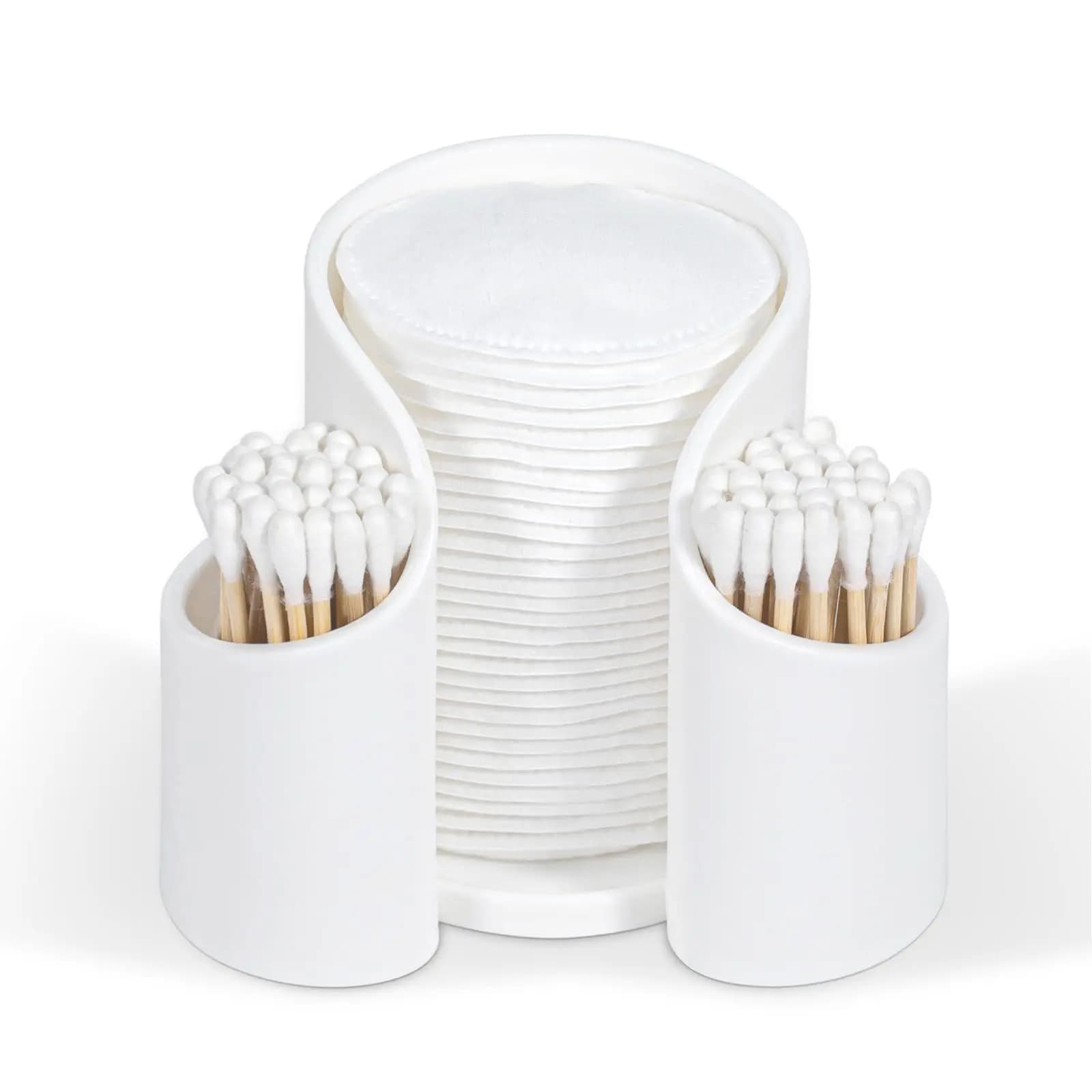 Porta QTips per batuffoli di cotone, dispenser per filo interdentale per tazze da bagno, organizer per riporre oggetti per batuffoli di cotone QTips per bicchieri di carta, bagno