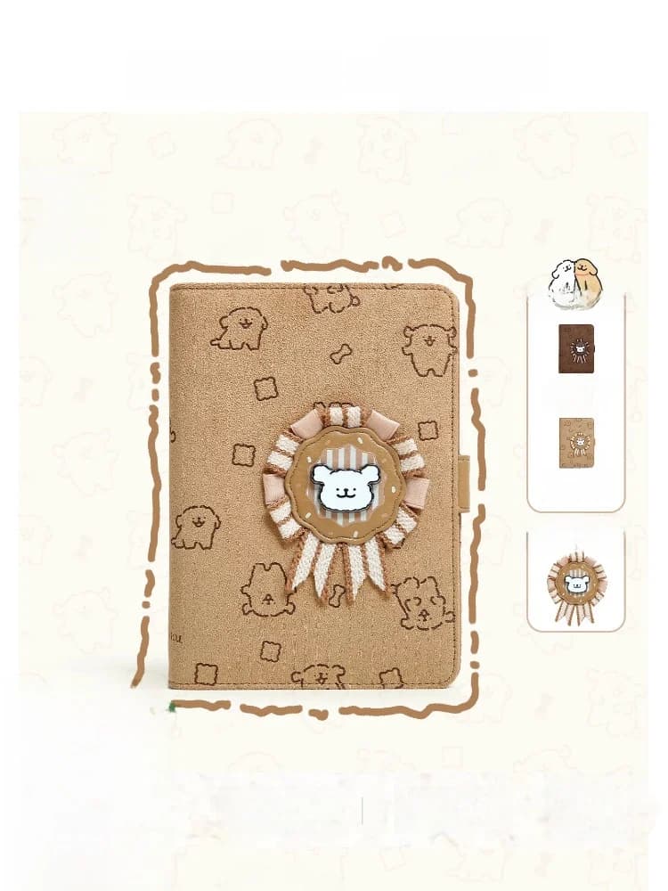 Birthday Gift TOUTOU Line Little Dog Badge Passport Holder Wallet Integrated Travel Storage Coin Card Bag for Women