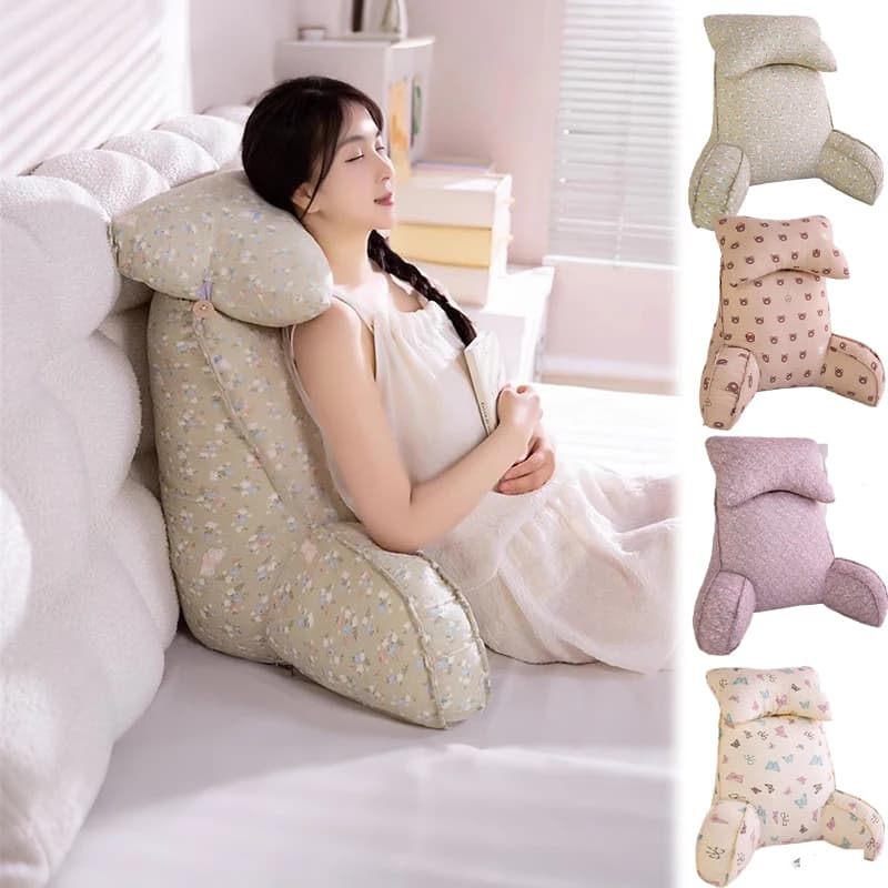 Adjustable Reading Pad with Neck Pillow,for Living Room,Office Bed Reading Comfort Modern Ergonomic Chair,Removable Zipper Cover