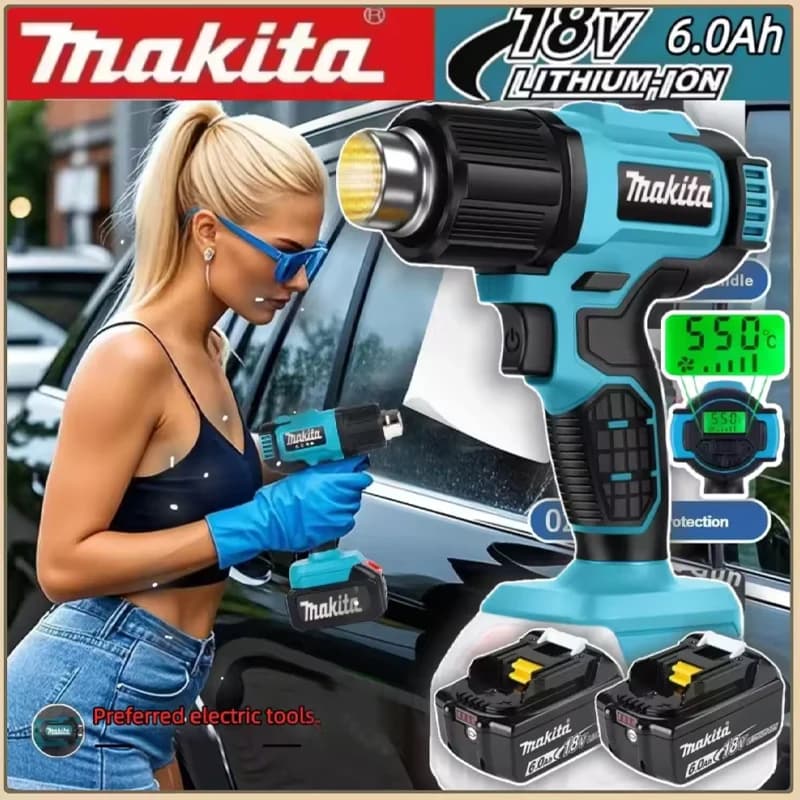 Makita DHG181 Pistola Termica a Batteria 18V LXT 550 ° Pistola ad Aria Calda C