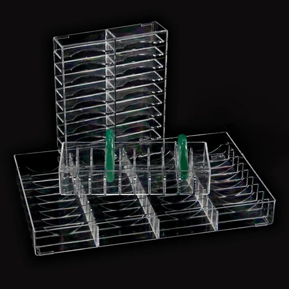 Transparent Box for Cosmetics and Bracelets, Organizer for Arms in Jade and Emerald, Multipurpose Tray for Cheats and Palettes