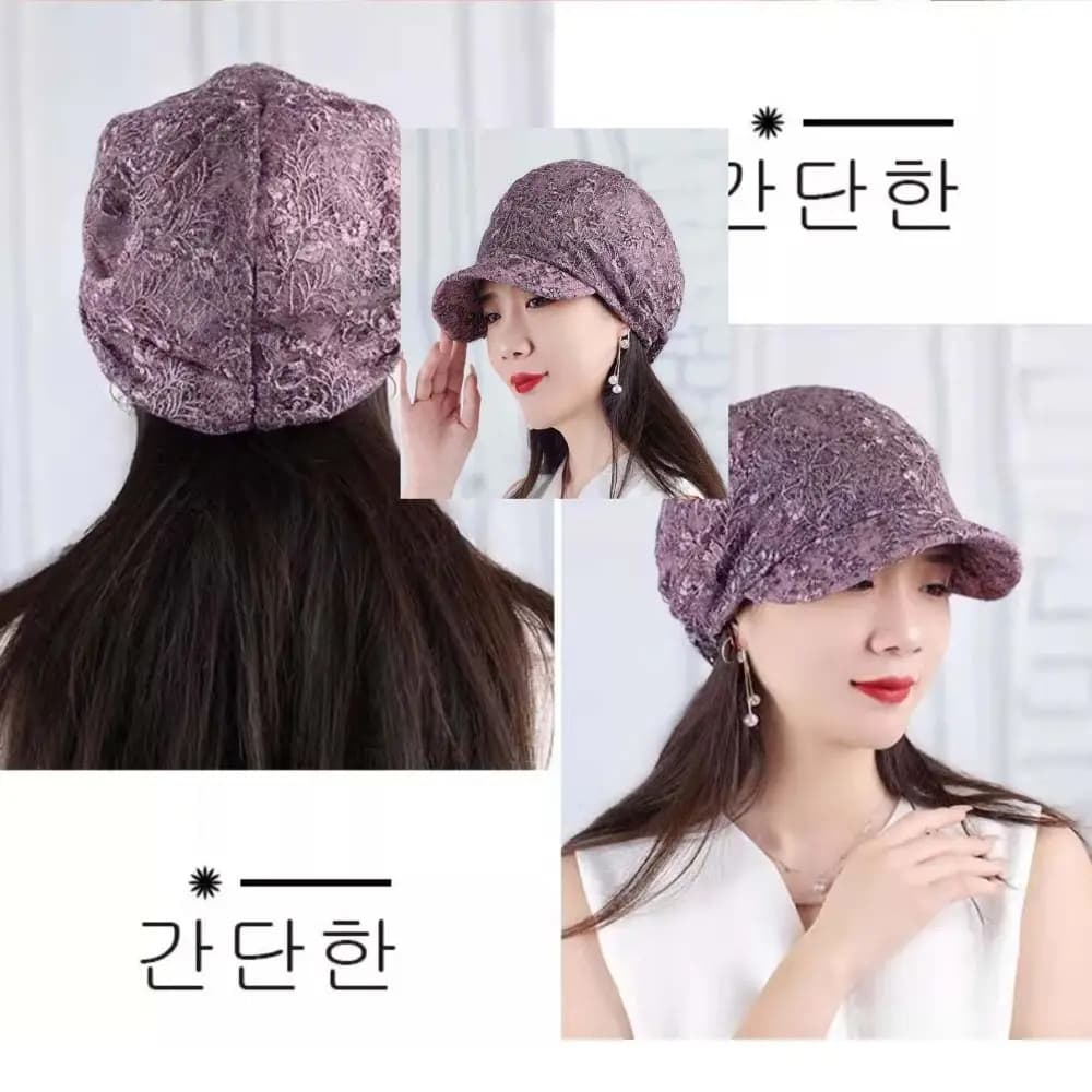 Cappello Beanie Traforato con Fiori, Traspirante, Ricamato, per Donne, Cappello da Baseball, Sciarpa per la Testa, Turbante Casual, Berretto per Donne e Ragazze