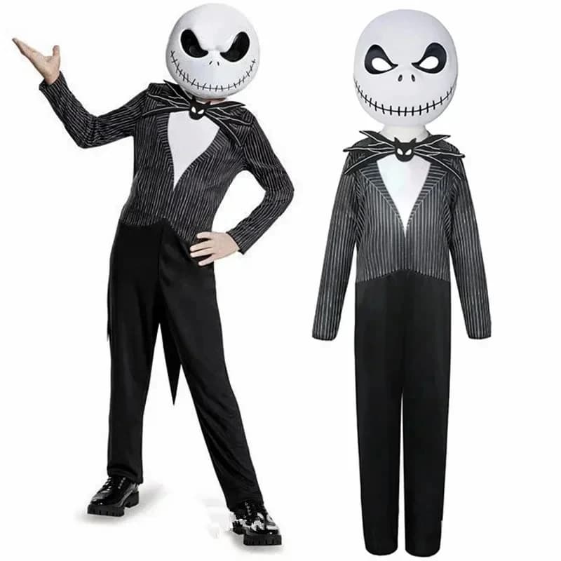 ABC123Nightmare Before Christmas Halloween Cosplay Costume for Kid Boy Carnival Children Clothingb;6'j,k.9;a