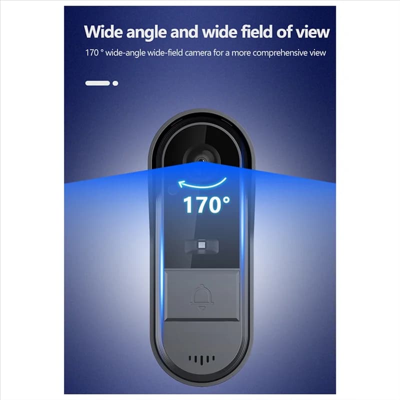 Y43A-Wireless Campanello visivo impermeabile Visione notturna IR Campanello per porte HD Schermo IPS da 4,3 pollici Video Smart Home Campanello per porte