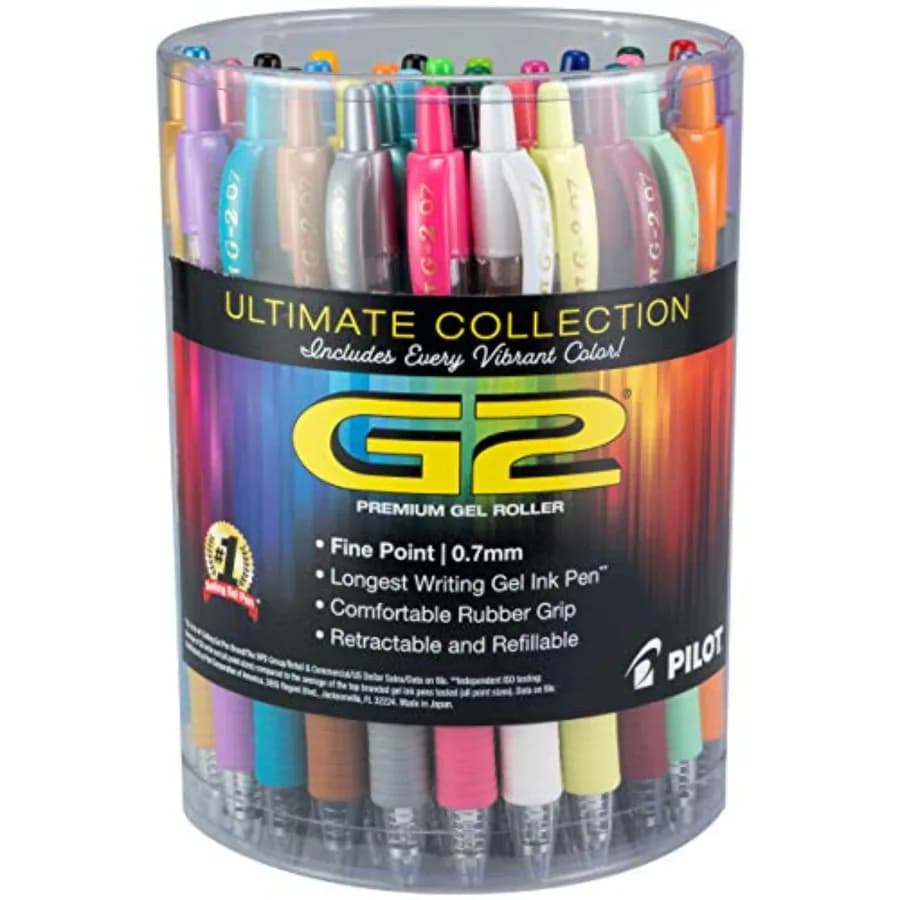 Collezione Premium G2 Ultimate: Penne Gel a Sfera Ricaricabili e Retrattili, Punta Fine, Inchiostri Assortiti, Confezione da 36 Pezzi, Tubo 1455