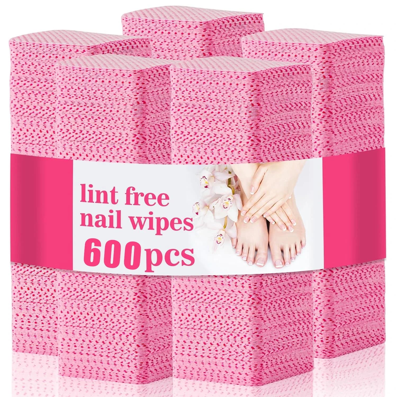 600 pz. Salviette in cotone per la rimozione dello smalto gel, tamponi per la pulizia delle unghie, tamponi non tessuti senza pelucchi per saloni di bellezza, strumento per nail art